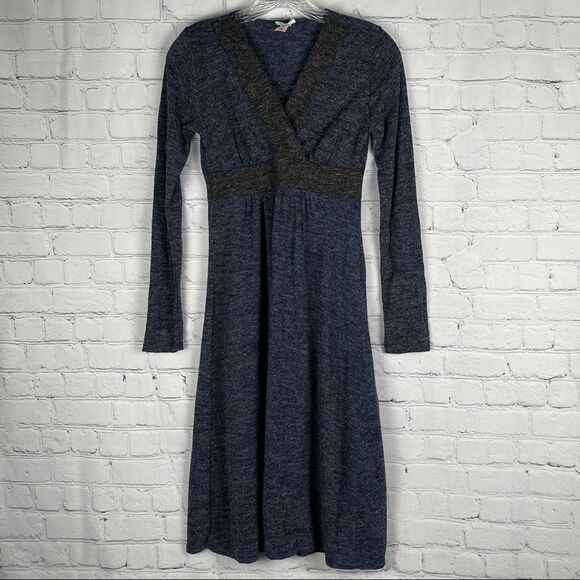DOWN EAST BASICS navy crisscross angora dress - size S - Picture 2 of 11